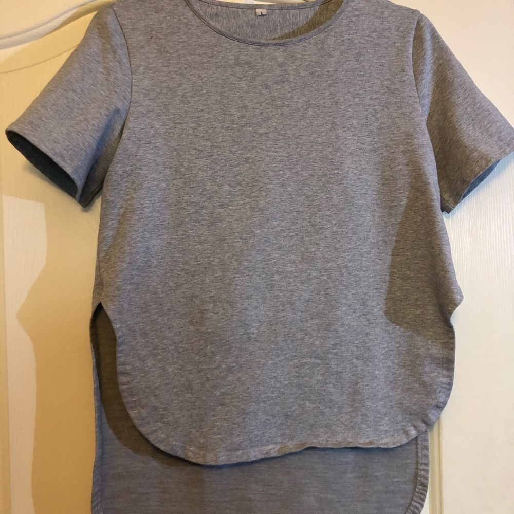 Side split jersey short sleeve top